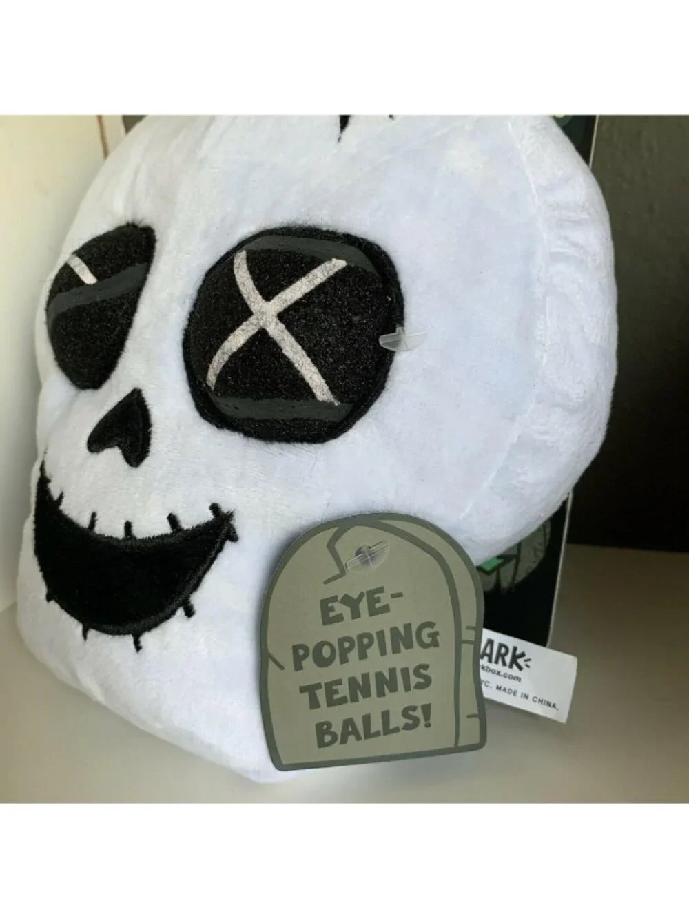 Bark Box Halloween Dog Chew Toy Fetch Eye Pop Skeleton Tails Boneyard Balls 3 Pc